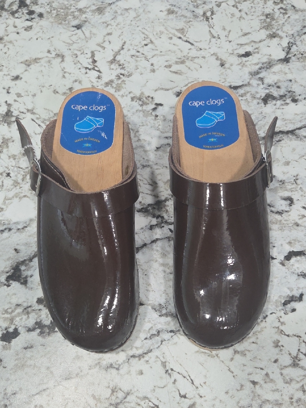 Cape Clogs Women's Brown Patent Leather Clogs